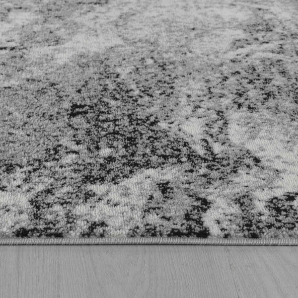 HomeRoots 2' Grey Abstract Runner Rug – Contemporary Design for Hallways, Entryways & Long Rooms, Durable Weave 510930