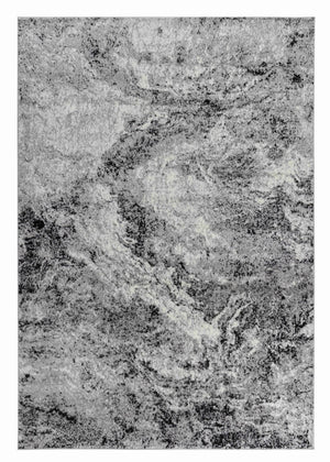 HomeRoots 2' Grey Abstract Area Rug Runner - Modern Design for Hallways, Durable, Fade-Resistant, Made in Turkey 510931