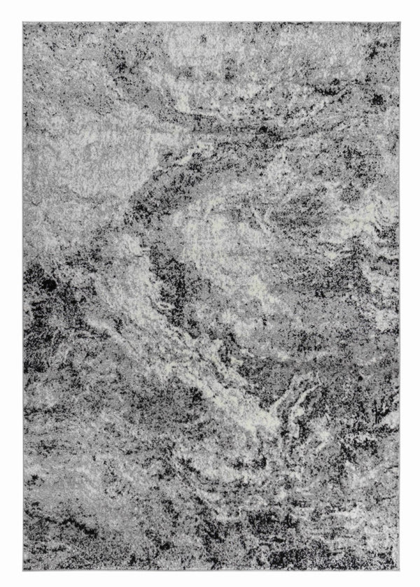 HomeRoots 2' Grey Abstract Area Rug Runner - Modern Design for Hallways, Durable, Fade-Resistant, Made in Turkey 510931