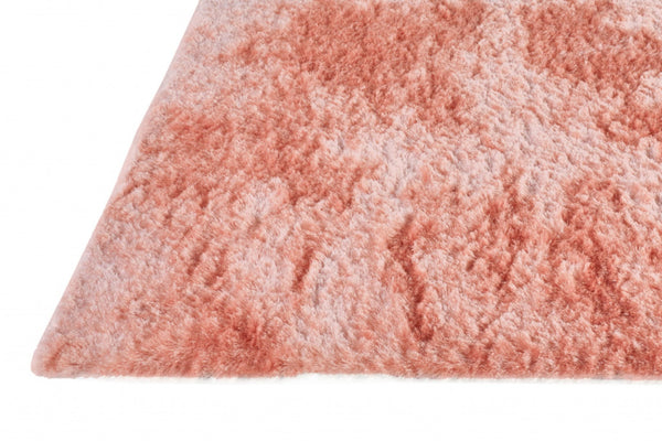 Homeroots 5' Handmade Pink Shag Area Rug - Luxurious Tufted Design For Cozy Living Spaces And Decor Accents 8' X 10' Polyester 510943