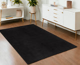 Homeroots 4' X 6' Black Shag Tufted Handmade Area Rug Black Polyester 510948