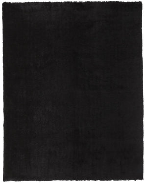 Homeroots 5' X 8' Black Shag Tufted Handmade Area Rug Black Polyester 510949