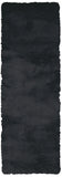 Homeroots 6' Runner Black Shag Hand Tufted Runner Rug Black Cotton Blend 510951