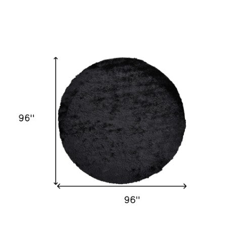 Homeroots 5' Handmade Pink Shag Area Rug - Luxurious Tufted Design For Cozy Living Spaces And Decor Accents Black Polyester 510952