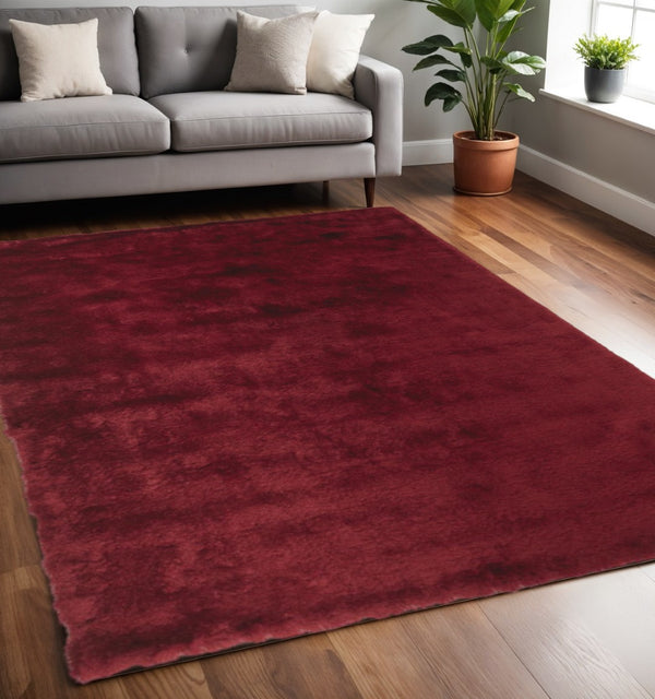 HomeRoots 4' Handmade Pink Shag Area Rug - Plush Retro Design for Cozy Comfort in Any Room Decor Style 5' X 8' 510956