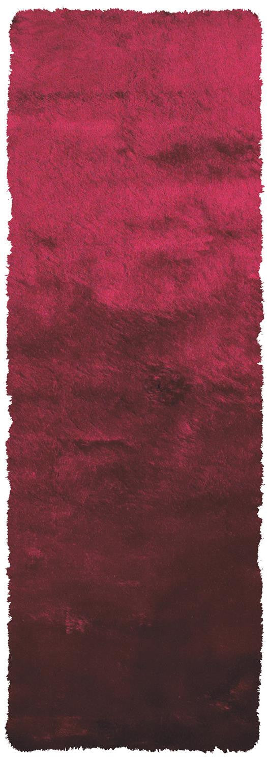 Homeroots 6' Merlot Shag Hand Tufted Runner Rug Red,Purple Cotton Blend 510958