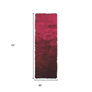 HomeRoots 4' Handmade Pink Shag Area Rug - Plush Retro Design for Cozy Comfort in Any Room Decor Style 6' Runner 510958