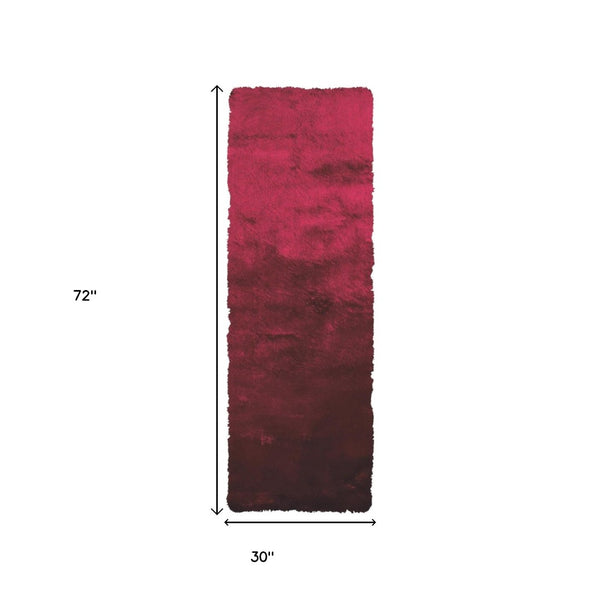 HomeRoots 4' Handmade Pink Shag Area Rug - Plush Retro Design for Cozy Comfort in Any Room Decor Style 6' Runner 510958