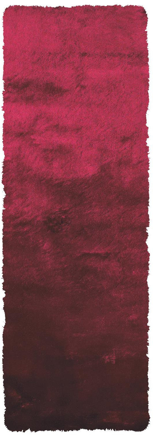 Homeroots 6' Merlot Shag Hand Tufted Runner Rug Red,Purple Cotton Blend 510958