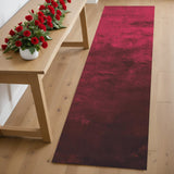 Homeroots 6' Merlot Shag Hand Tufted Runner Rug Red,Purple Cotton Blend 510958