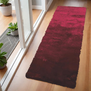 HomeRoots 4' Handmade Pink Shag Area Rug - Plush Retro Design for Cozy Comfort in Any Room Decor Style 6' Runner 510958