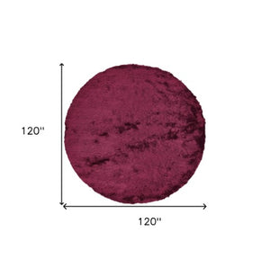 Homeroots 5' Handmade Pink Shag Area Rug - Luxurious Tufted Design For Cozy Living Spaces And Decor Accents 10' Round Polyester 510960