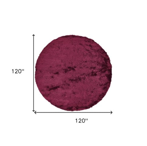 Homeroots 5' Handmade Pink Shag Area Rug - Luxurious Tufted Design For Cozy Living Spaces And Decor Accents 10' Round Polyester 510960