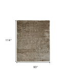 Homeroots 8' X 10' Tan And Taupe Shag Tufted Handmade Area Rug Tan,Taupe Polyester 510964