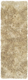 Homeroots 6' Taupe Shag Hand Tufted Runner Rug Tan,Taupe Cotton Blend 510965