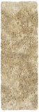 Homeroots 6' Taupe Shag Hand Tufted Runner Rug Tan,Taupe Cotton Blend 510965