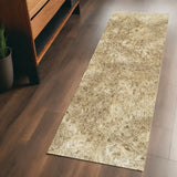 Homeroots 6' Taupe Shag Hand Tufted Runner Rug Tan,Taupe Cotton Blend 510965