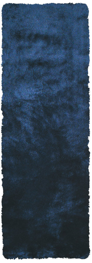 Homeroots 5' Handmade Pink Shag Area Rug - Luxurious Tufted Design For Cozy Living Spaces And Decor Accents Blue,Black Cotton Blend 510972