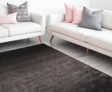 Homeroots 8' X 10' Gray And Black Shag Tufted Handmade Area Rug Gray,Black Polyester 510978