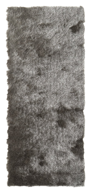 Homeroots 6' Charcoal Shag Hand Tufted Runner Rug Gray,Black Cotton Blend 510979