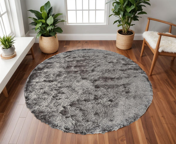 HomeRoots 4' Handmade Pink Shag Area Rug - Plush Retro Design for Cozy Comfort in Any Room Decor Style 8' Round 510980