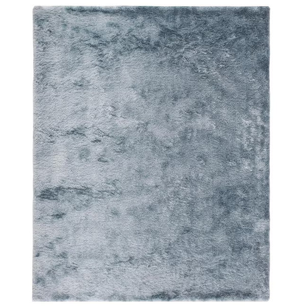 Homeroots 5' X 8' Blue And Silver Shag Tufted Handmade Area Rug Blue,Silver Polyester 510984