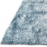 Homeroots 5' X 8' Blue And Silver Shag Tufted Handmade Area Rug Blue,Silver Polyester 510984