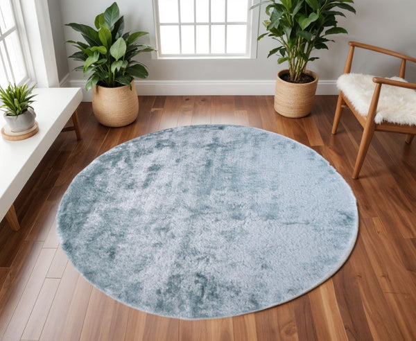 HomeRoots 4' Handmade Pink Shag Area Rug - Plush Retro Design for Cozy Comfort in Any Room Decor Style 10' Round 510988