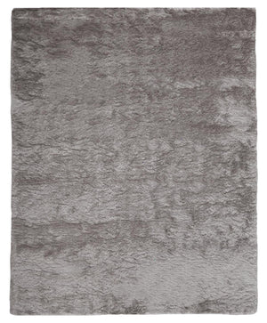 Homeroots 5' X 8' Gray And Silver Shag Handmade Area Rug Gray,Silver Polyester 510991