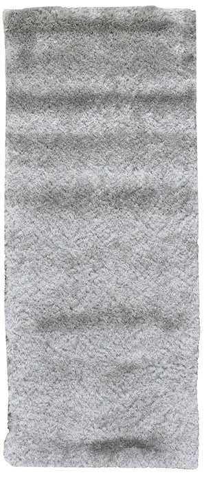 Homeroots 6' Gray Shag Hand Tufted Runner Rug Gray,Silver Cotton Blend 510993