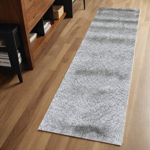 Homeroots 6' Gray Shag Hand Tufted Runner Rug Gray,Silver Cotton Blend 510993