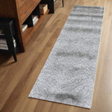 Homeroots 6' Gray Shag Hand Tufted Runner Rug Gray,Silver Cotton Blend 510993