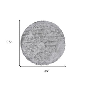 Homeroots 5' Handmade Pink Shag Area Rug - Luxurious Tufted Design For Cozy Living Spaces And Decor Accents Gray,Silver Polyester 510994