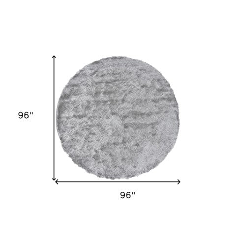 Homeroots 5' Handmade Pink Shag Area Rug - Luxurious Tufted Design For Cozy Living Spaces And Decor Accents Gray,Silver Polyester 510994