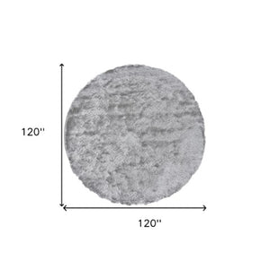 Homeroots 5' Handmade Pink Shag Area Rug - Luxurious Tufted Design For Cozy Living Spaces And Decor Accents 10' Round Polyester 510995