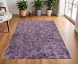 Homeroots 4' X 6' Purple Shag Tufted Handmade Area Rug Purple Polyester 510997