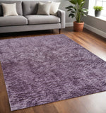 Homeroots 5' X 8' Purple Shag Tufted Handmade Area Rug Purple Polyester 510998