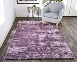 Homeroots 5' X 8' Purple Shag Tufted Handmade Area Rug Purple Polyester 510998