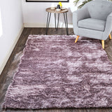 Homeroots 5' X 8' Purple Shag Tufted Handmade Area Rug Purple Polyester 510998