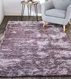 Homeroots 5' X 8' Purple Shag Tufted Handmade Area Rug Purple Polyester 510998