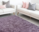 Homeroots 8' X 10' Purple Shag Tufted Handmade Area Rug Purple Polyester 510999