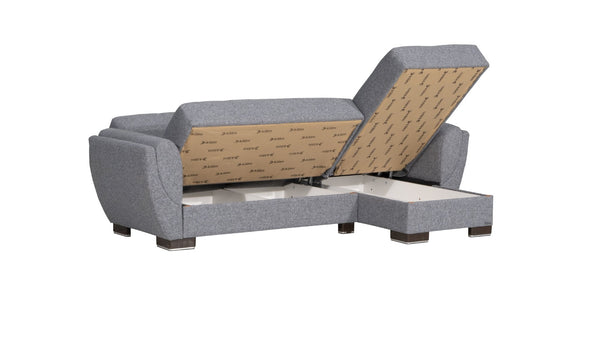 English Elm Primenest Skyhaven Convertible Chaise Lounge With Storage & Sleeper - Modern Gray Chenille Comfort B030P303523-GIGA