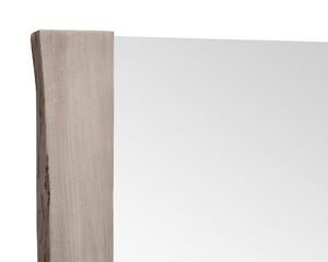 Sunpan Fontana Floor Mirror with Rustic Live-Edge Acacia Wood Frame and Anti-Tip Kit for Glamorous Décor Grey