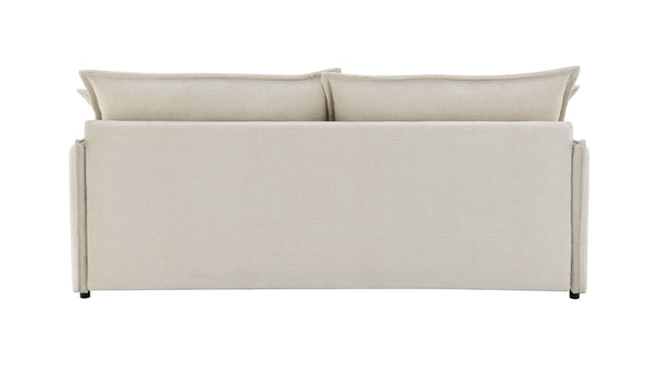 English Elm Elisea Beige Fabric Sleeper Sectional Sofa with Storage, Pocket Coil Seats, Removable Covers, Full B2726S00129
