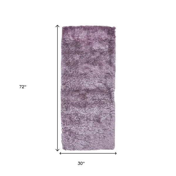 Homeroots 5' Handmade Pink Shag Area Rug - Luxurious Tufted Design For Cozy Living Spaces And Decor Accents Purple Polyester 511000