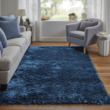 Homeroots 5' X 8' Blue And Green Shag Tufted Handmade Area Rug Blue,Green Polyester 511005