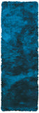 Homeroots 6' Runner Blue And Green Shag Hand Tufted Runner Rug Blue,Green Cotton Blend 511007