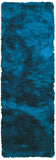 Homeroots 6' Runner Blue And Green Shag Hand Tufted Runner Rug Blue,Green Cotton Blend 511007