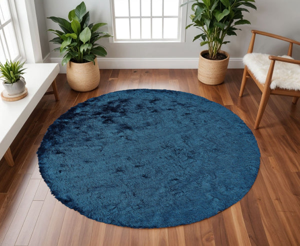 HomeRoots 4' Handmade Pink Shag Area Rug - Plush Retro Design for Cozy Comfort in Any Room Decor Style 8' Round 511008
