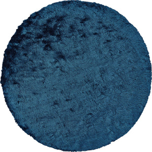 Homeroots 10' Blue And Green Round Shag Tufted Handmade Area Rug Blue,Green Polyester 511009